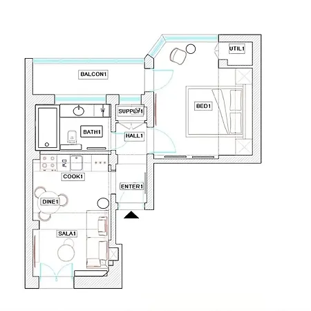 Playful & Bright 1br Near The Faculty Of Law Апартаменты *